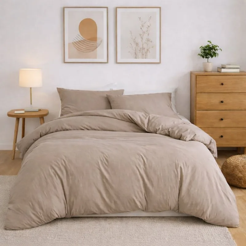 Capa Duvet King Para Edredom Amarração 4 Cantos 100% Poliéster 250x280cm Home&cia Avelã