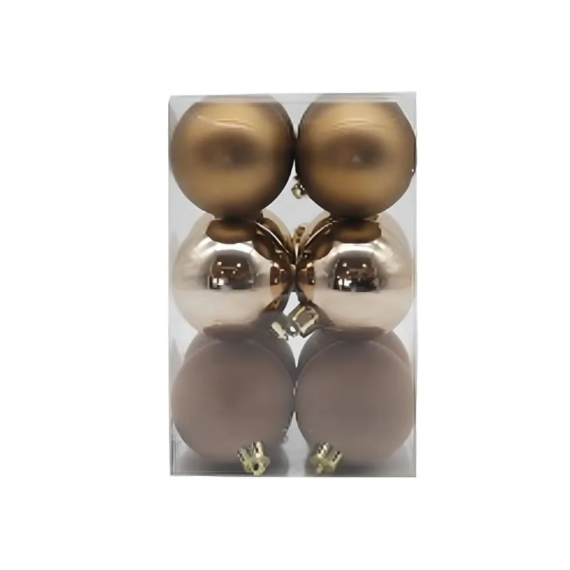 Bola de Natal Dourado/marrom/cobre 8cm Jogo C/6 Pecas Bola de Natal Douradomarromcobre 8cm Jogo C6 Pecas
