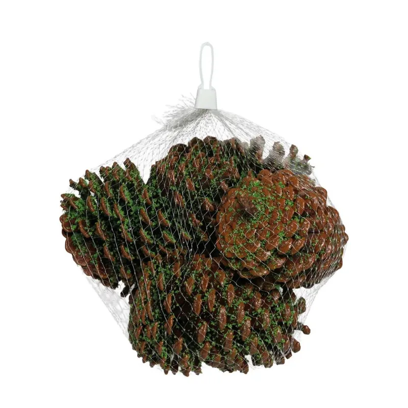 Saco De Pinha Decorativa Com Glitter Cromus 16cm 5 Peças