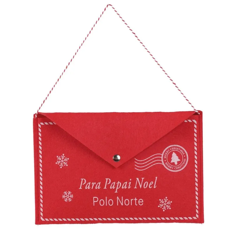 Carta Enfeite Para Pendurar Vermelho E Branco Cromus 23cm