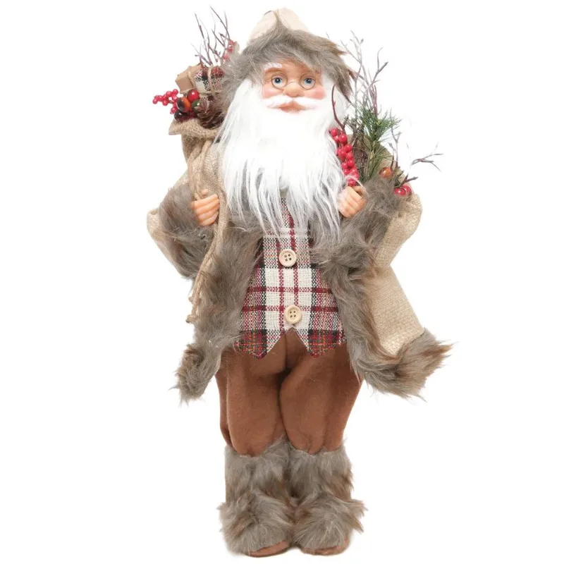 Papai Noel Decorativo Com Saco De Presentes Cromus 45cm