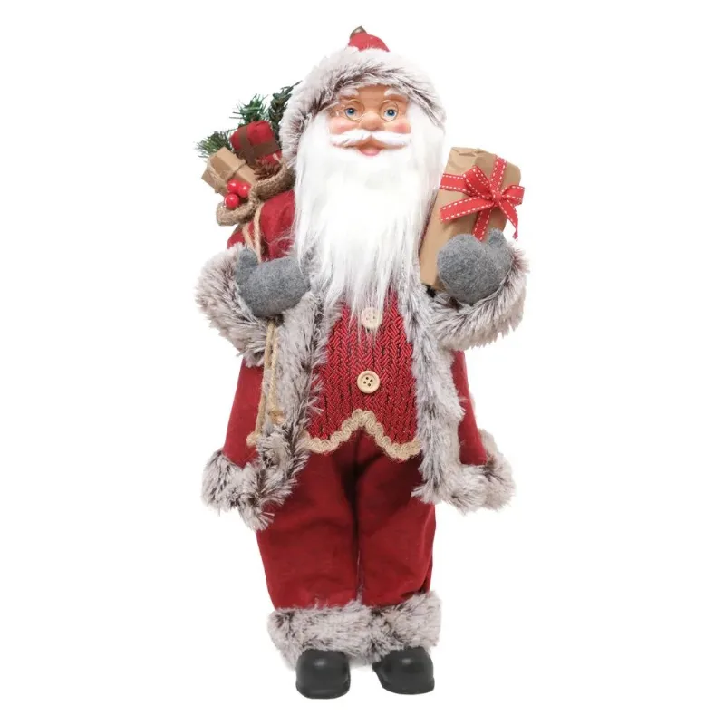 Papai Noel Decorativo Com Presentes Cromus 60cm