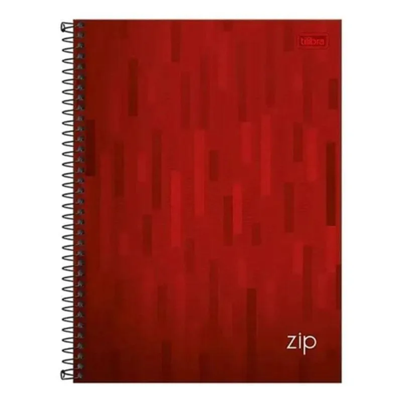 Caderno Espiral Universitário Zip Listras 10 Matérias Vermelho - Tilibra - Tilibra - Papelaria