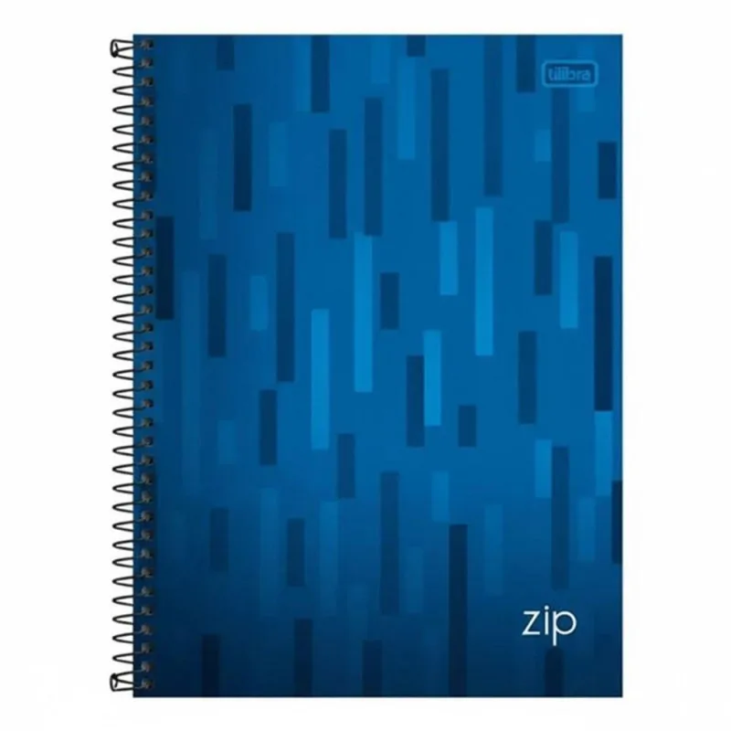 Caderno Espiral Universitário Zip Listras 10 Matérias Azul - Tilibra - Tilibra - Papelaria