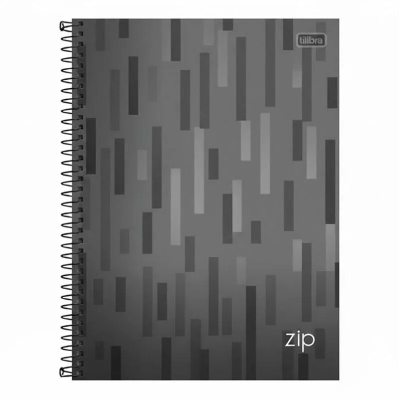 Caderno Espiral Universitário Zip Listras 10 Matérias Cinza - Tilibra - Tilibra - Papelaria