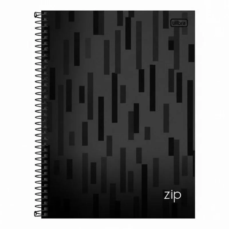 Caderno Espiral Universitário Zip Listras 10 Matérias Preto - Tilibra - Tilibra - Papelaria