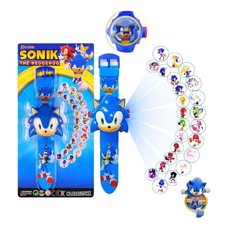 2x Relógio Sonic Projetor De Imagens Infantil Brinquedo Cria