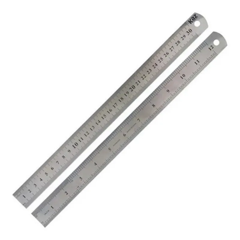 Régua 30 Cm Aço Inox Profissional Escolar Casa Trabalho