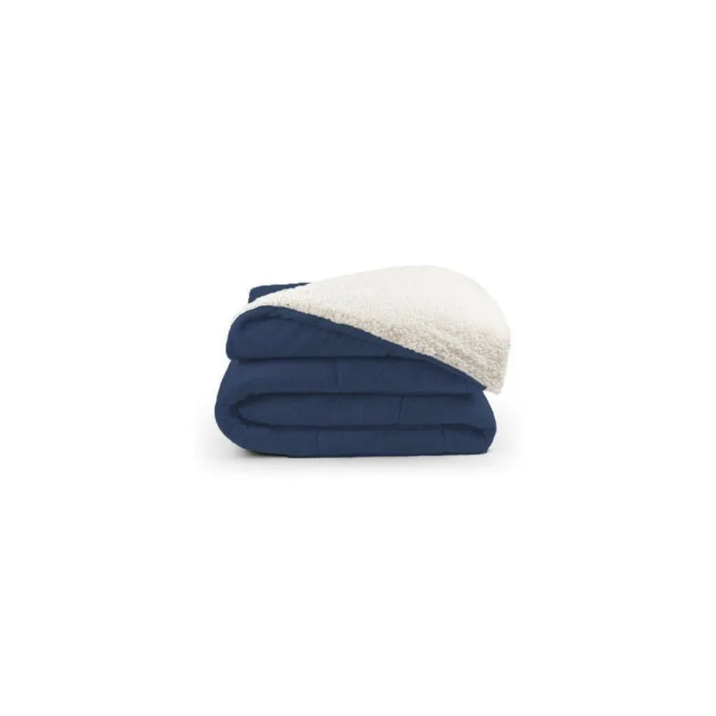 Coberdrom Dupla Face Queen Soft e Sherpa 230x250cm Azul Marinho Valle Enxovais - Home Fernandes - Cama, Mesa E Banho