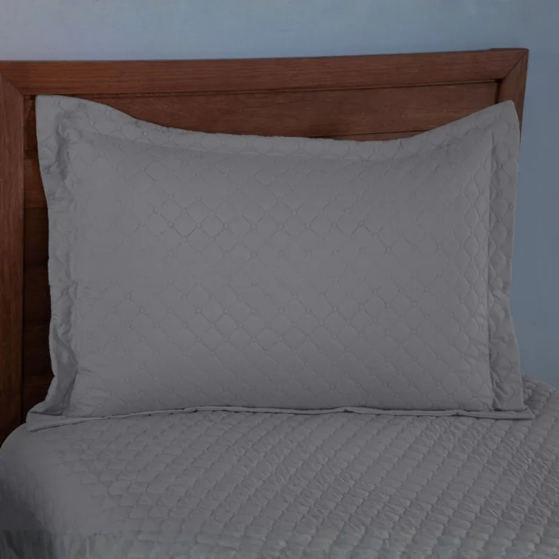 Porta Travesseiro Comfort Matelado Ultrassônico Cinza - Valle Distribuidora