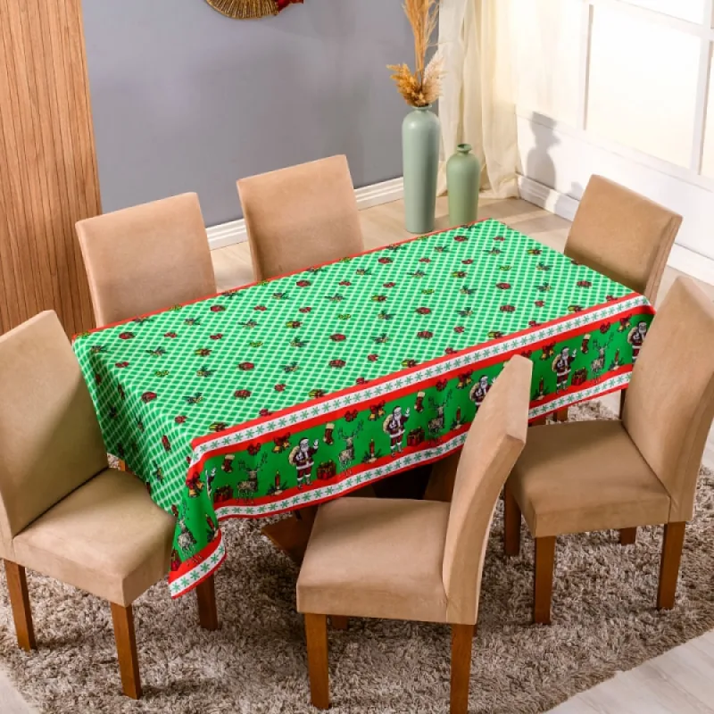 Toalha de Mesa Oxford Estampado Natal 4 Lugares Estampa 2 - Home Fernandes - Ar E Ventilação