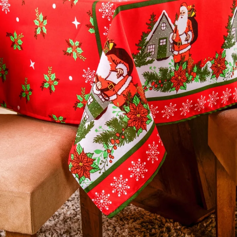 Toalha de Mesa Oxford Estampado Natal 6 Lugares Estampa 1 - Home Fernandes - Ar E Ventilação