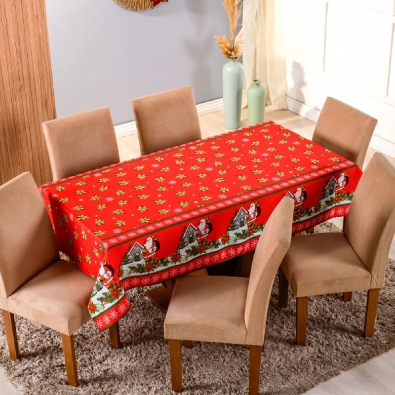 Toalha de Mesa Oxford Estampado Natal 8 Lugares Estampa 1 - Home Fernandes - Ar E Ventilação