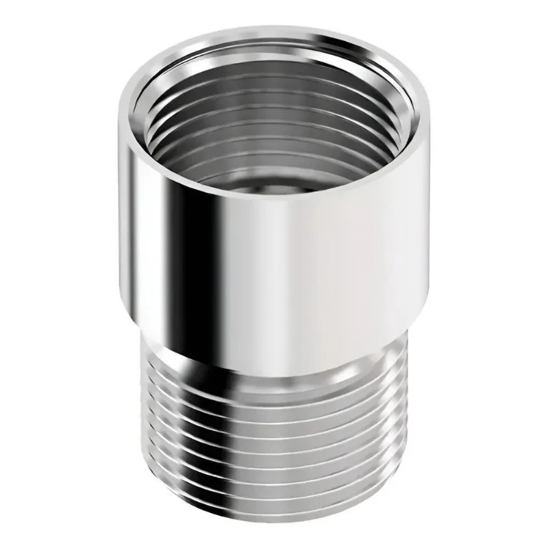 2x Extensão Lisa Curta 1/2 Alongador Metal Cromado Prolongad