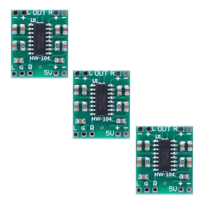 3x Amplificador Mini Digital 2x3w 5v Pam8403