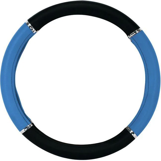 Capa Volante Gm Caravan Preta Azul Cromo 38cm