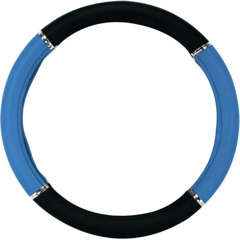 Capa Volante Nissan 350z Preta Azul Cromo 38cm