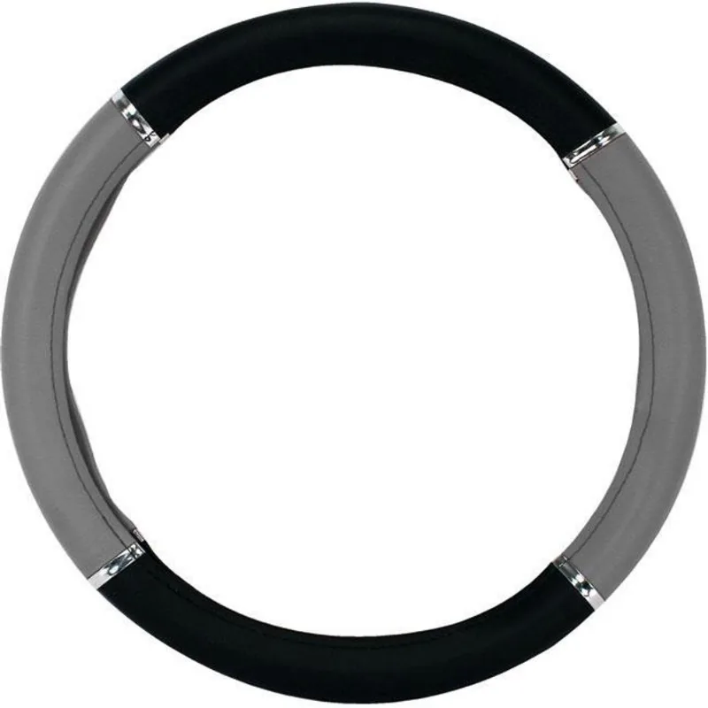 Capa Volante Bmw Serie 6 Preta Cinza Cromo 38cm