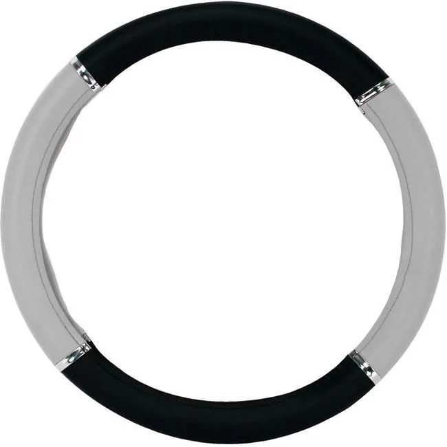Capa Volante Gm Caravan Preta Prata Cromo 38cm