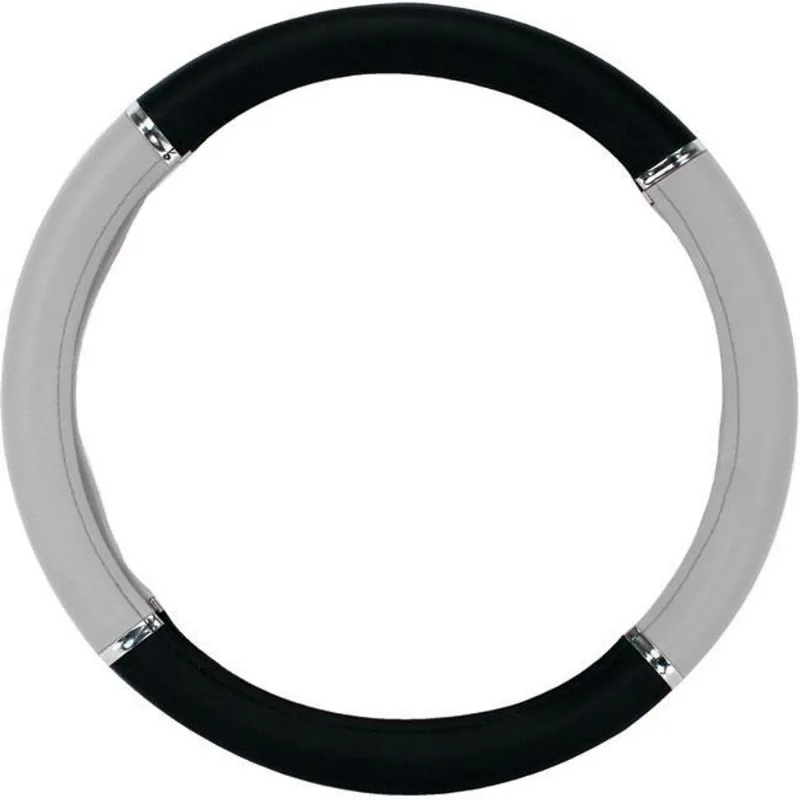 Capa Volante Hyundai Sonata Preta Prata Cromo 38cm