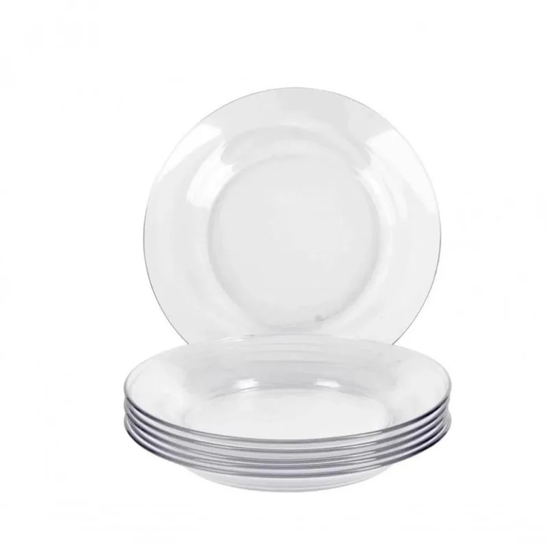 Conjunto de Pratos Astral 72 Peças Vidro Temperado para Uso Diário Transparente Marinex - Marinex - Casa E Construção