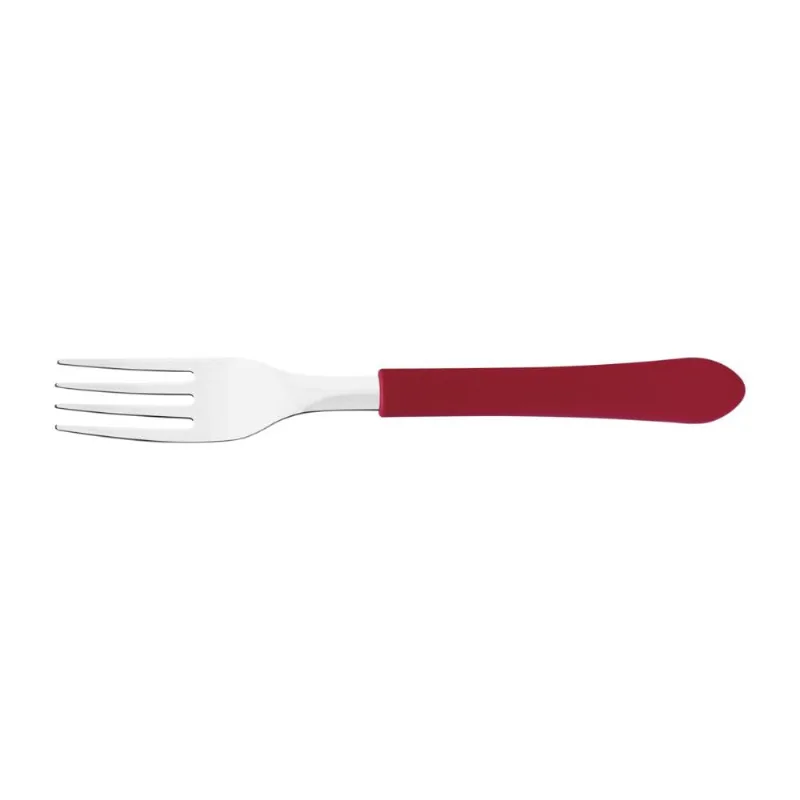 Kit 6 Garfo de Mesa Tramontina Leme Inox Vermelho
