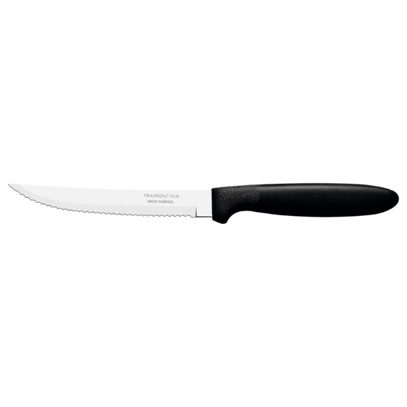 Kit 12 Faca Churrasco Tramontina Ipanema Inox Preto 5"