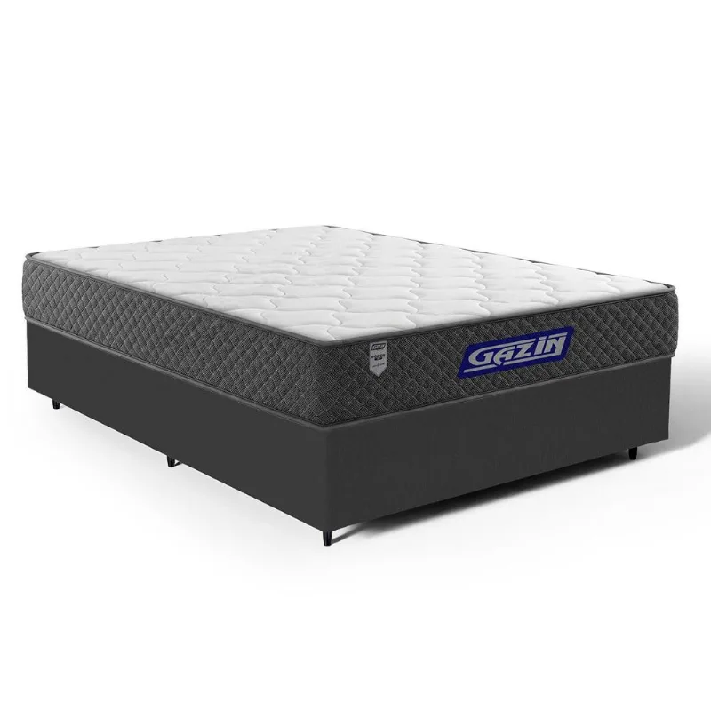 Cama Box Com Colchão Gazin De Espuma D28 Double Face Force Up Casal 138cm