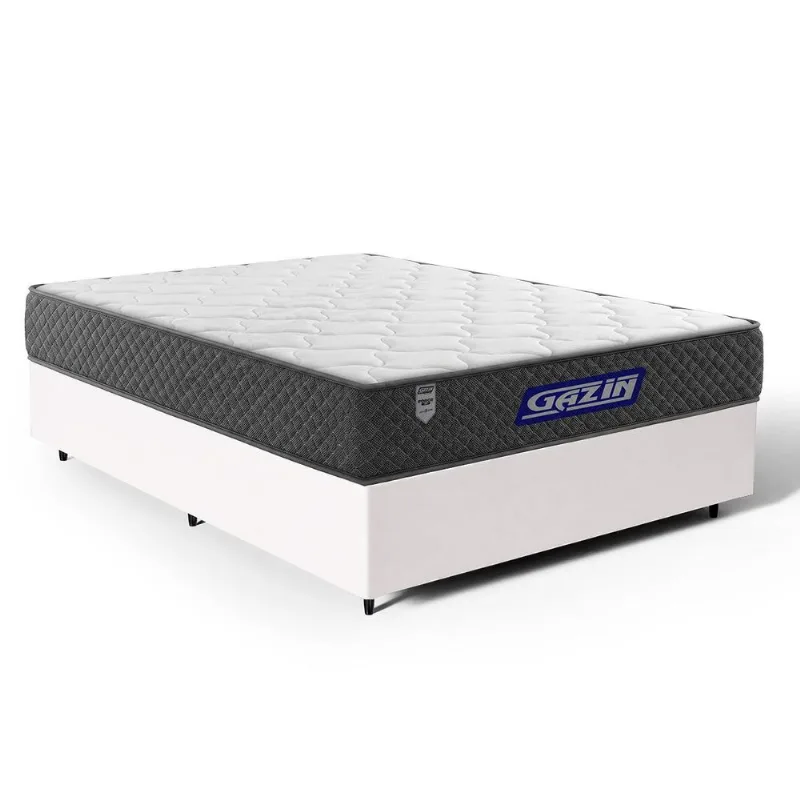 Cama Box Com Colchão Gazin De Espuma D28 Double Face Force Up Casal 138cm