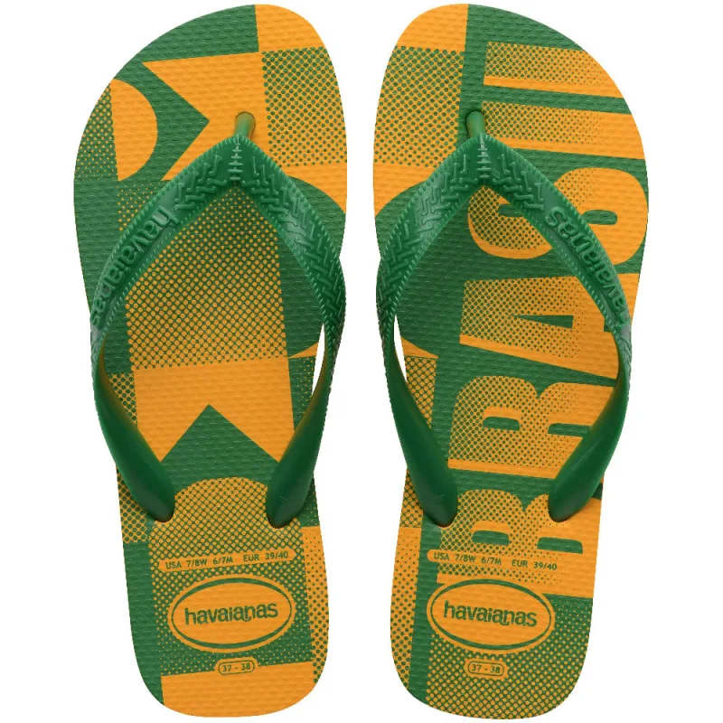 Chinelo Havaianas Vai Brasil Borracha Laranja Citrus Unissex 37/38 - Havaianas - Calçados