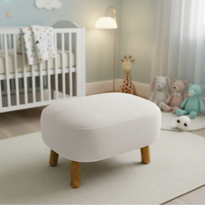 Puff Sala Decorativo Jhessy Madeira Suede D03 - D'Rossi Cinza
