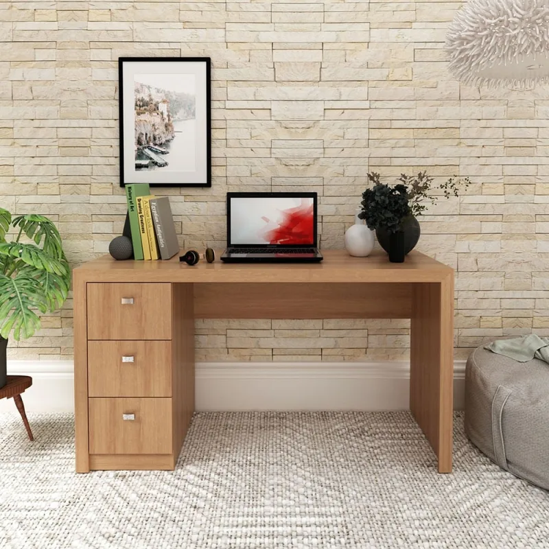 Mesa Computador para Escritório 136cm 3 Gavetas Aria  T02-D'Rossi - DRossi