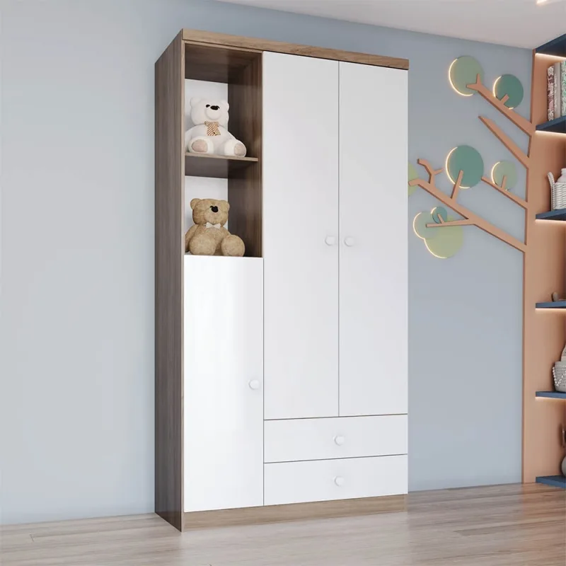 Guarda Roupa Quarto Infantil 91cm 3 Portas 2 Gavetas Teddy H02 - D'Rossi - DRossi