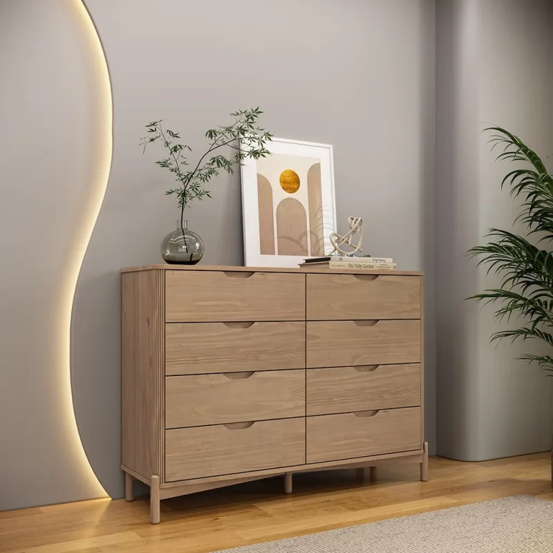 Cômoda Quarto Madeira Maciça 138cm 8 Gavetas Solano Tauari F07- D'Rossi - DRossi