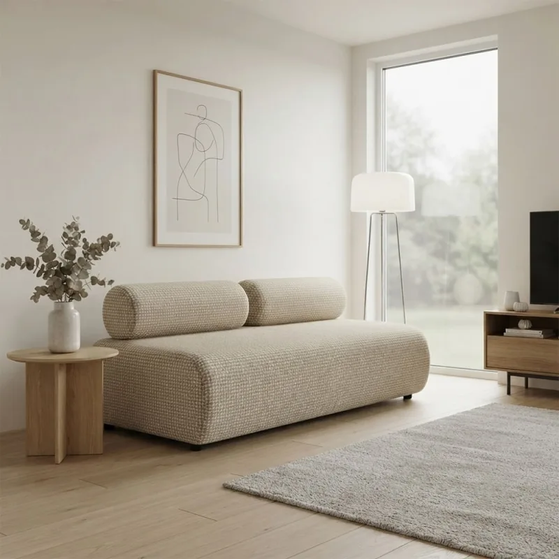Sofá 3 Lugares 180 cm para Sala Base Fixa Nara Napoli D03 - D'Rossi - DRossi