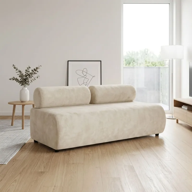 Sofá 3 Lugares 180 cm para Sala Base Fixa Nara Suede D03 - D'Rossi - DRossi