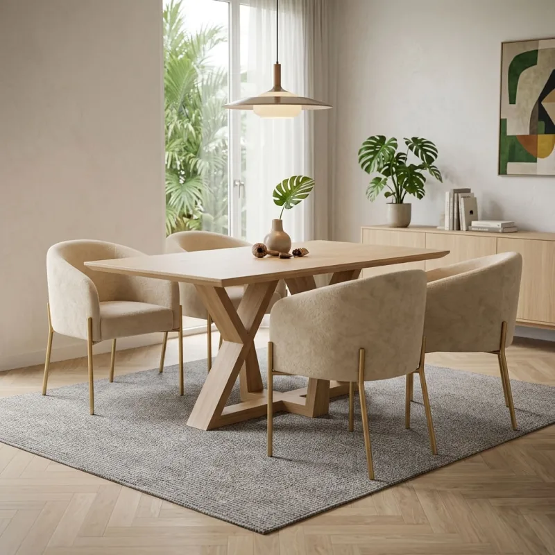 Cadeira Para Sala de jantar Kit 4 Arielle Base Tubo Dourado Boucle D03 - D'Rossi - DRossi