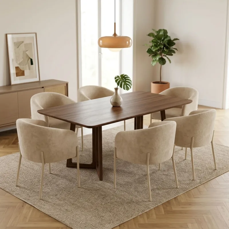 Cadeira Para Sala de jantar Kit 6 Arielle Base Tubo Champanhe Boucle D03 - D'Rossi - DRossi