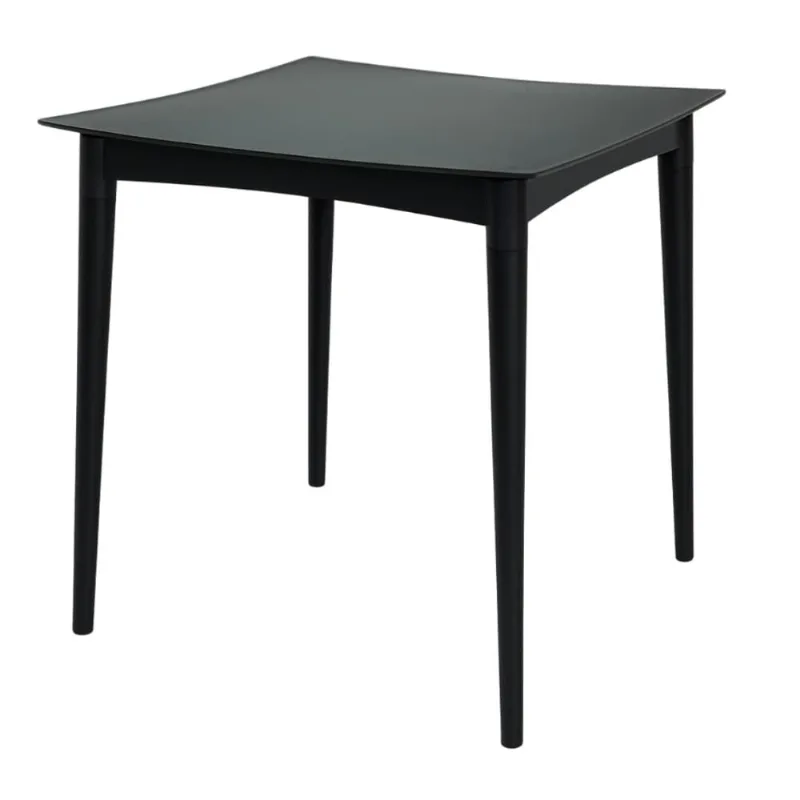 Mesa Tramontina Diana Preta 70cm em Polipropileno com Pés de Madeira