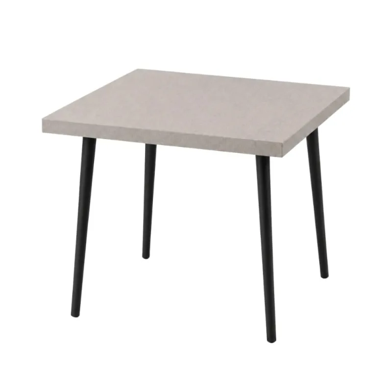 Mesa Jantar Quadrada Safira 70cm MDF Camurça Pés Pretos - Marin Brasil