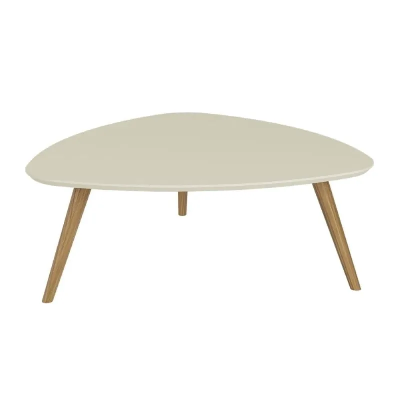 Mesa de Centro Unique em MDF Louro Luna Pés em Madeira Marin - Marin Brasil - Móveis