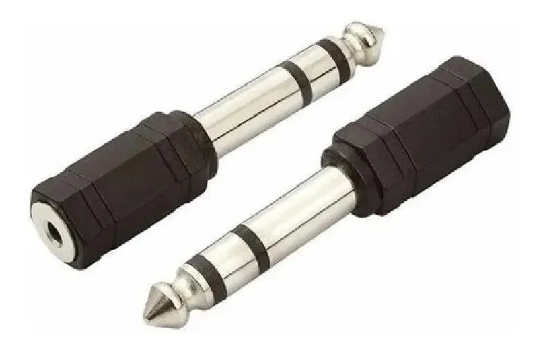 2x Plug Adaptador De Audio P10 Macho Para P2 Femea Estereo