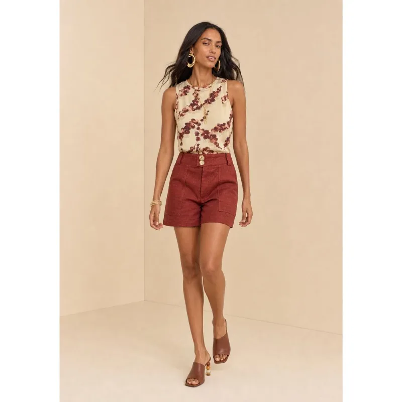 Short Amplo Estado Natural Bordo 44 - Morena Rosa