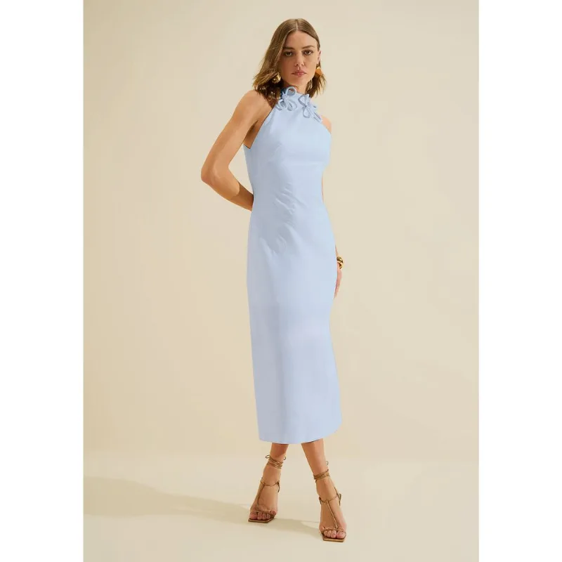 Vestido Gola Alta Origem Azul Escuro PP - Morena Rosa