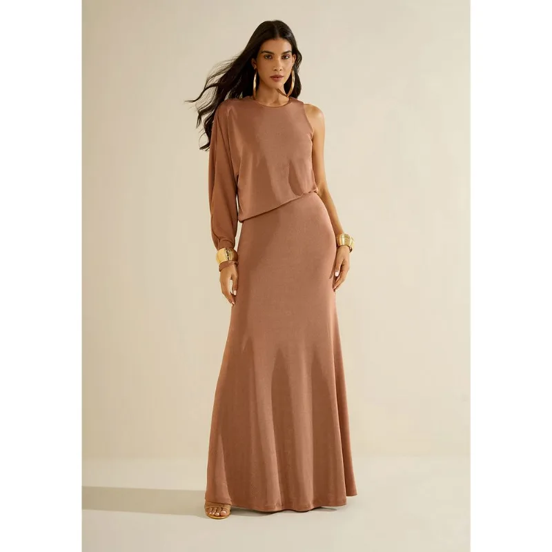 Vestido Longo Eclos Marrom M