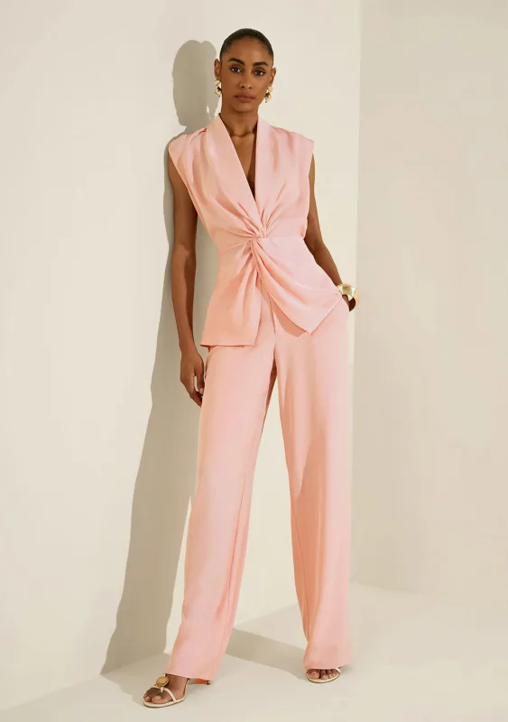 Blusa Morena Rosa Solta Decote V Sem Manga Padrão Rosa - Morena Rosa - Coleções