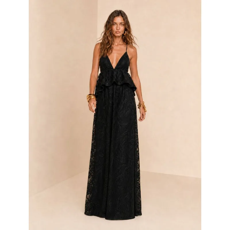 Vestido Longo Tela Sequoia Preto G