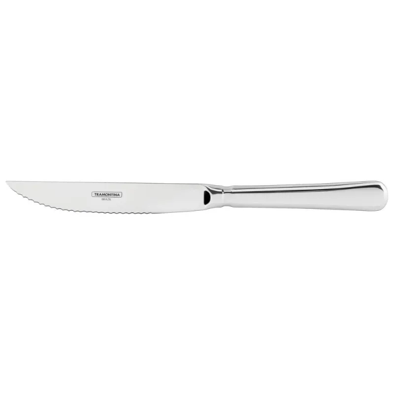 Faca para Churrasco Baguette Aço Inox Cabo Ergonômico para Refeições Inox Tramontina 6 Unidades - Tramontina