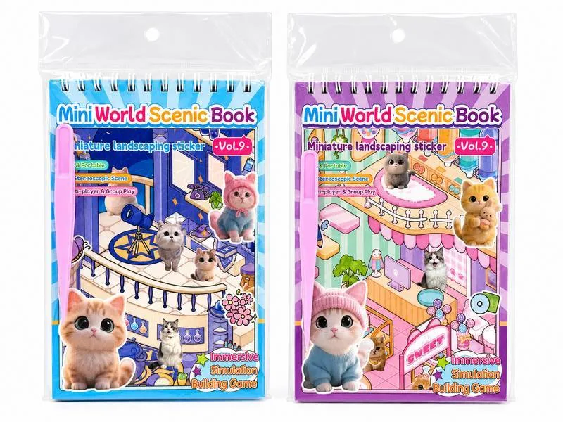 Adesivo Cenário 3d Gatinhos World 14x20cm Com Pinça - LC - Presentes