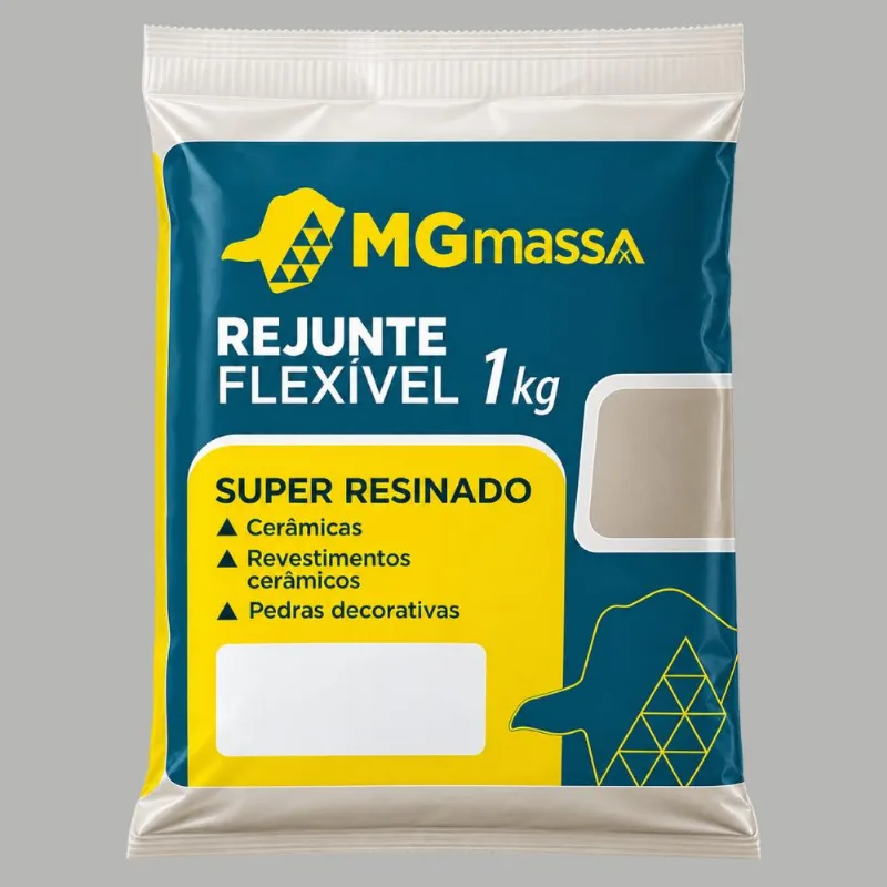 Rejunte Flexível Cerâmica 1kg Mgmassa Rejunte Flexível Cerâmica Cinza Platina 1kg Mgmassa